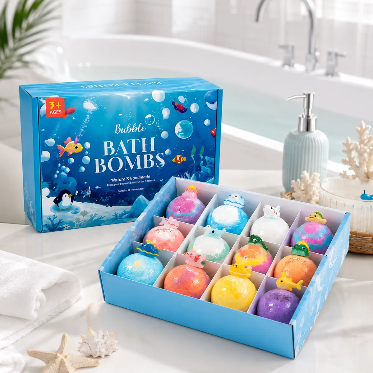 ChillDrift Fizz Friends surprise bath bombs with a hidden toy inside
